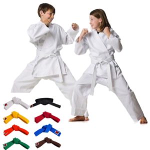 Decija bela kimona za aikido i karate sa pojasom
