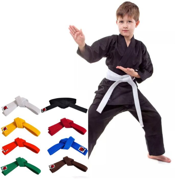 Crni kimono za decu za nindjucu aikido karate sa pojasom